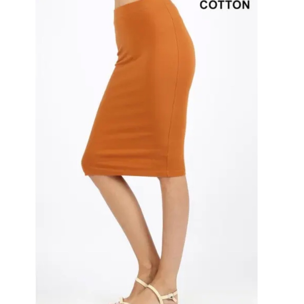 Women’’s high waisted pencil skirt golden mustard yellow size medium knee length